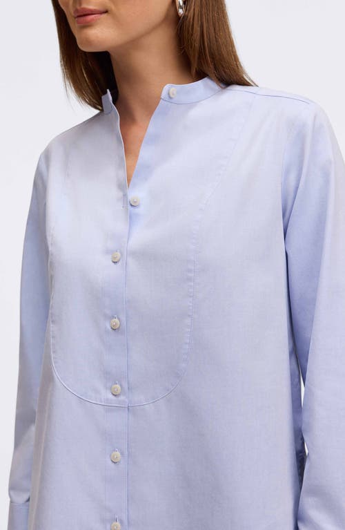 FOXCROFT FOXCROFT KRIS TUX BIB COTTON BUTTON-UP SHIRT