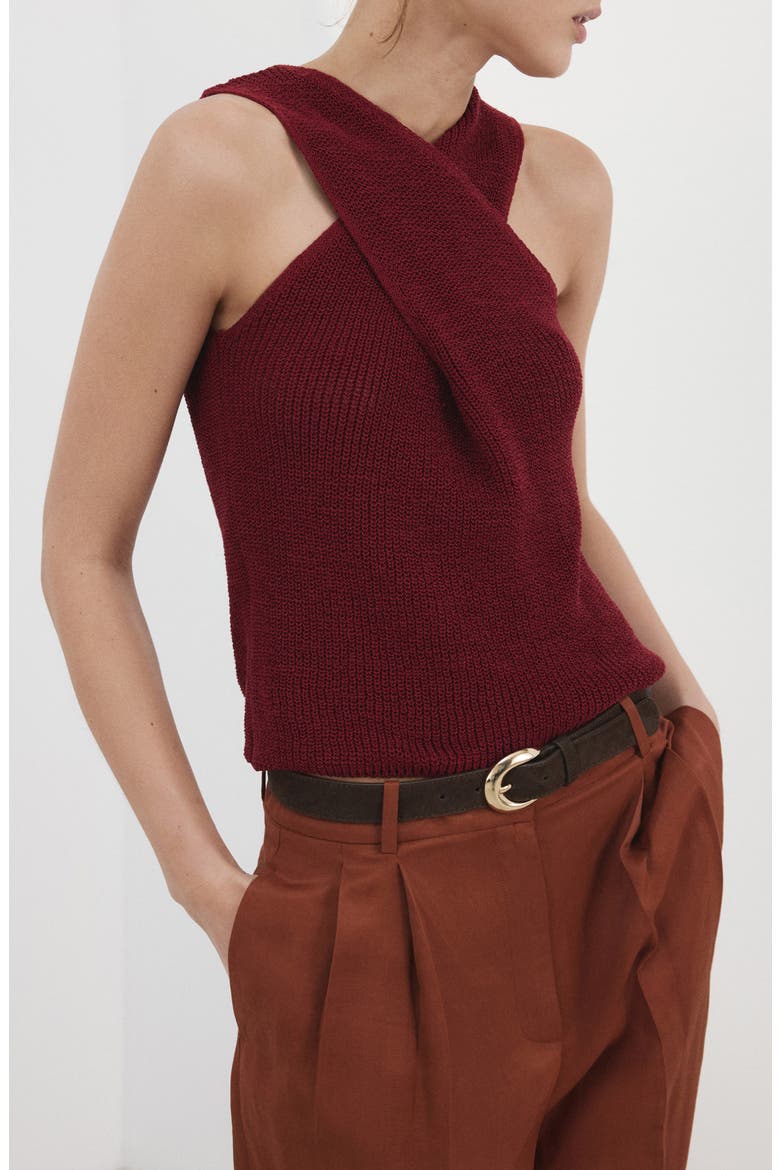 Knit Sleeveless Top, Main, color, MAROON