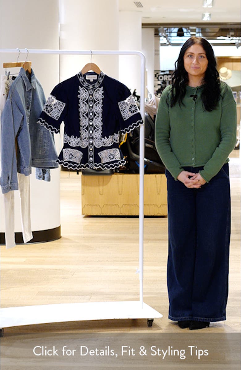 Elizabeth Embroidered Peplum Top, sales video thumbnail