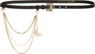 Good American Double Wrap Slim Leather Belt