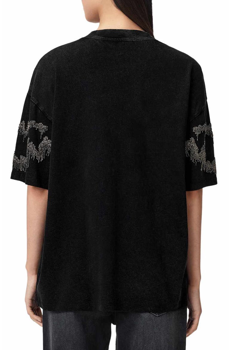 Maia Etta Embellished T-Shirt, Alternate, color, WASHED BLACK