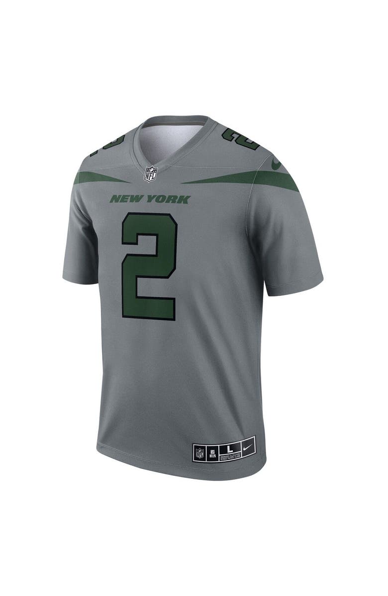 Nike Men's Nike Zach Wilson Gray New York Jets Inverted Legend Jersey, Alternate, color, 