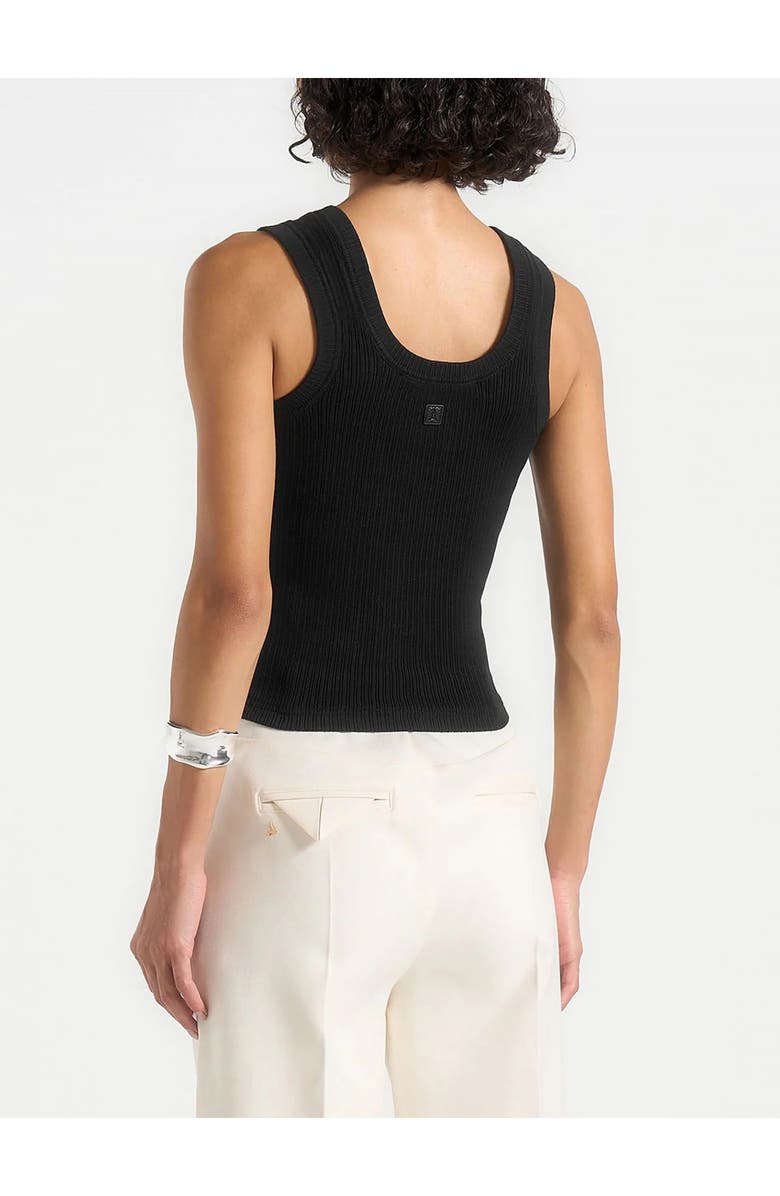 Manière De Voir Liane Scoop Neck Ribbed Vest, Alternate, color, Black
