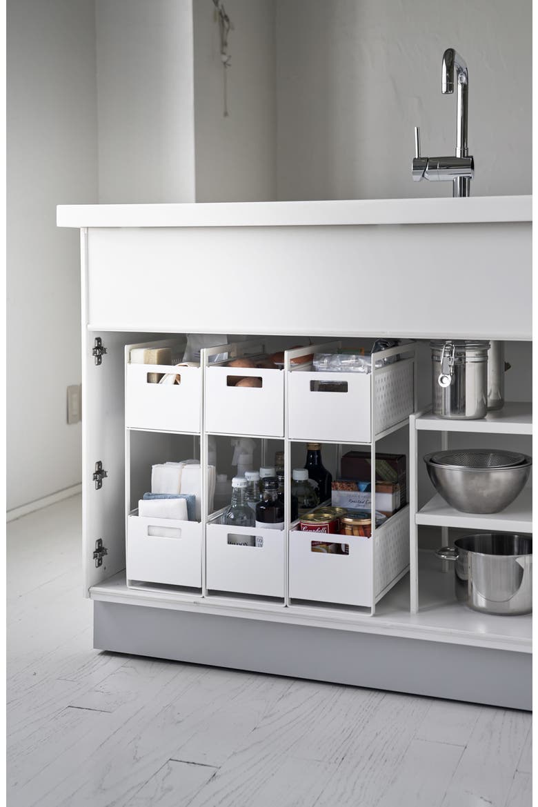 2-Tier Cabinet Storage Basket, Alternate, color, WHITE