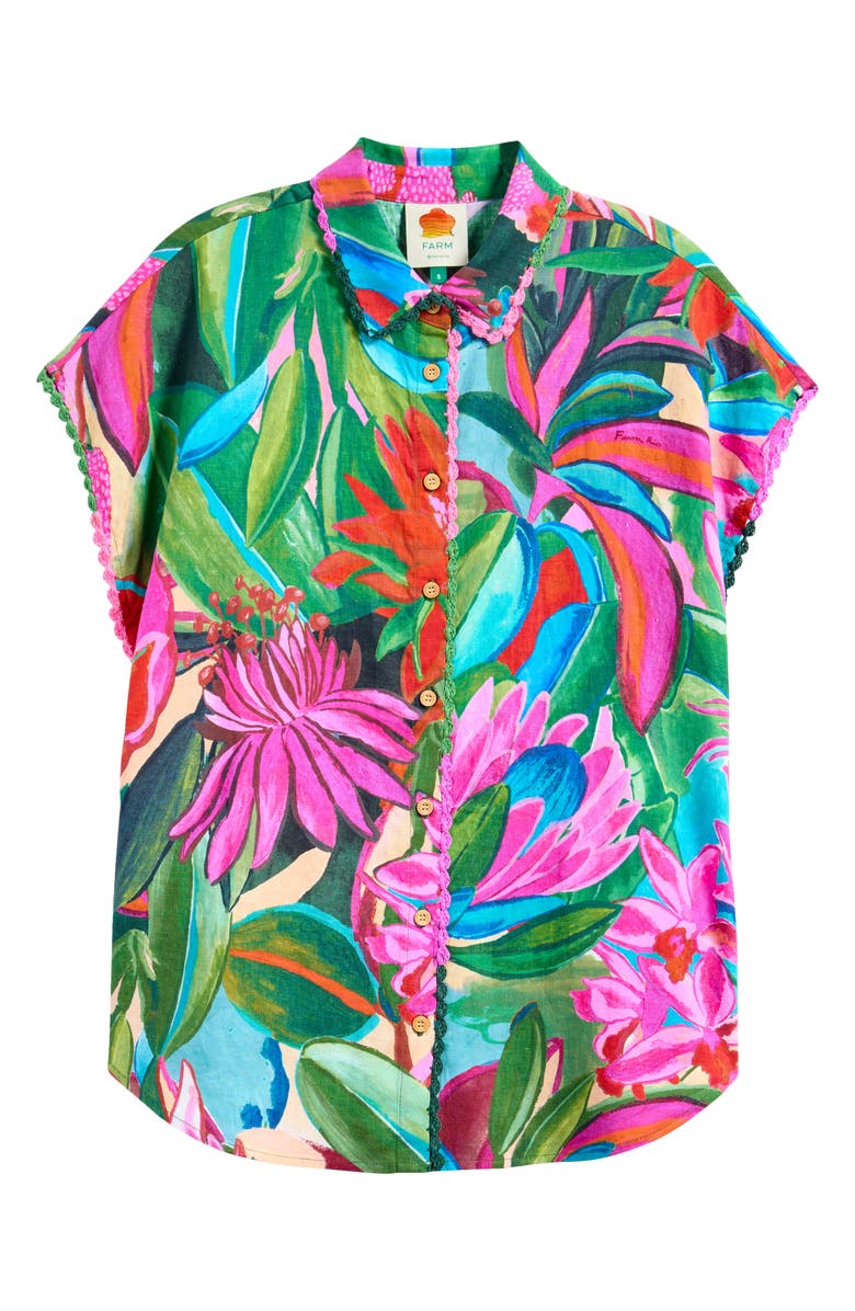 FARM Rio Jardin de Reve Cover-Up Shirt, Alternate, color, 