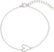 Adornia Hammered Heart Chain Bracelet