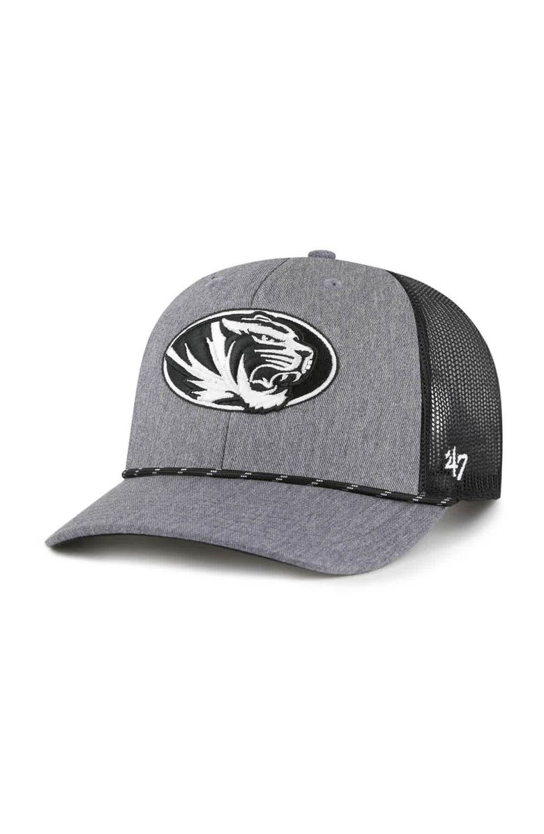 '47 Men's '47  Gray Missouri Tigers Carbon Rope Adjustable Hat, Main, color, Gray