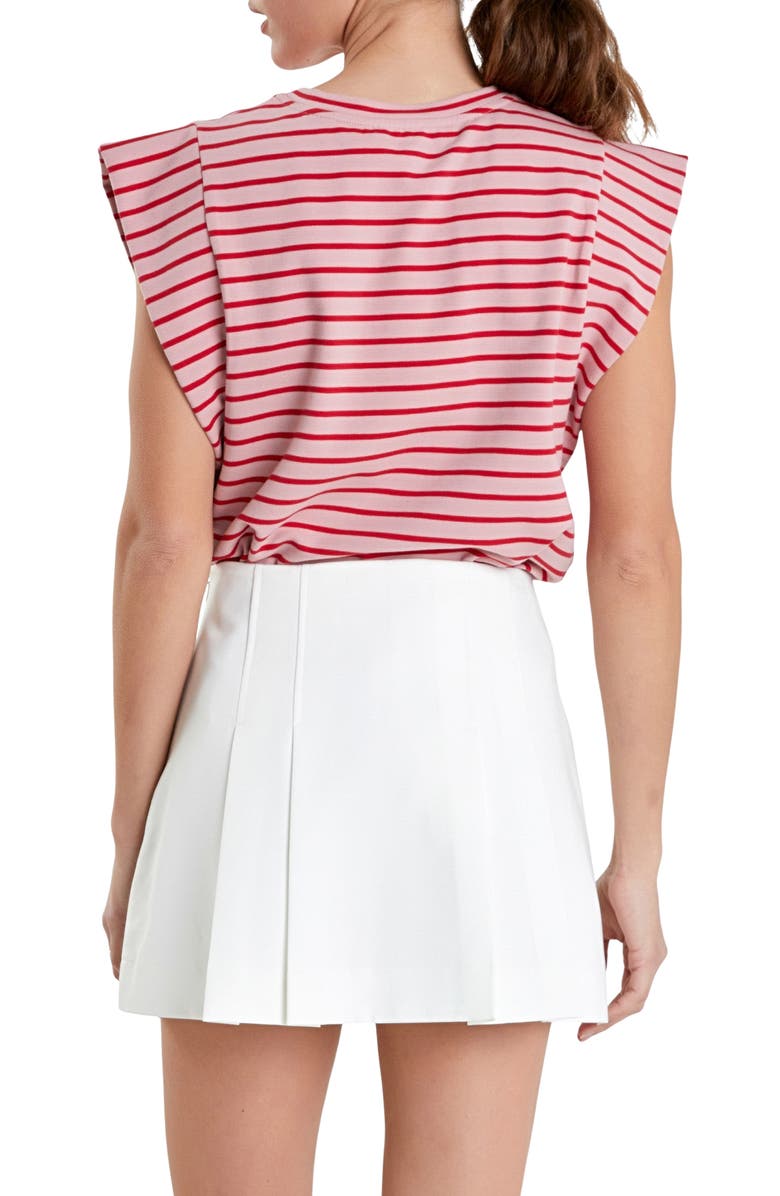 English Factory Stripe Extended Shoulder T-Shirt, Alternate, color, Pink/ Red