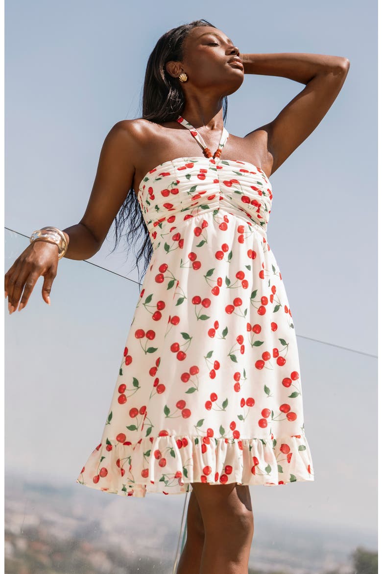 PS by Cupshe Cherry Print Halter Dress (Women) | Nordstrom