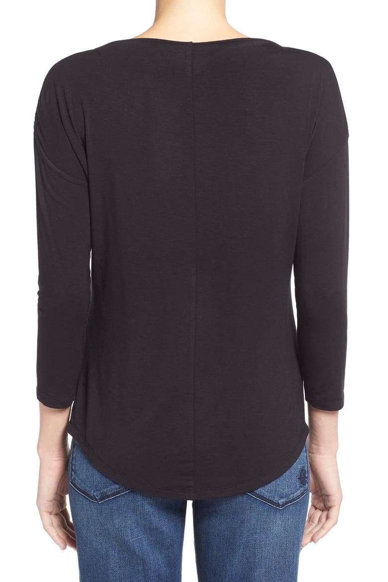 Bateau Neck Top, Alternate, color, BLACK