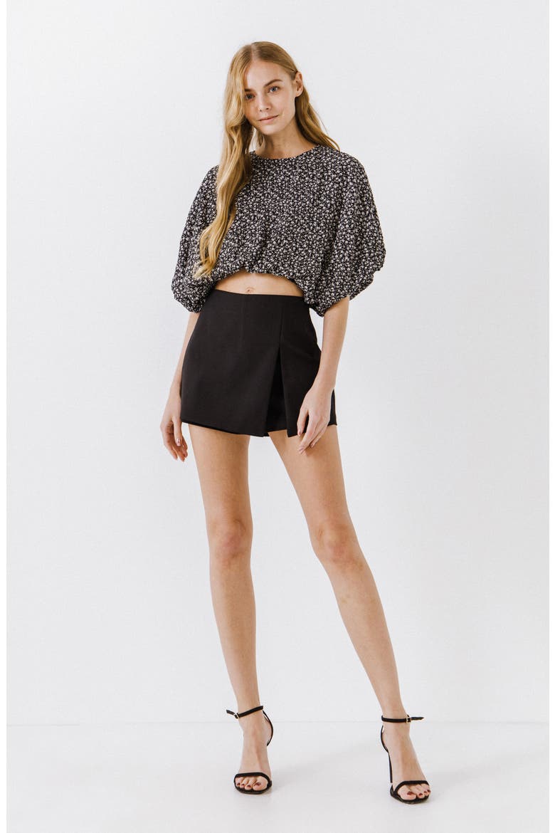 Slit Detail Skort, Alternate, color, BLACK