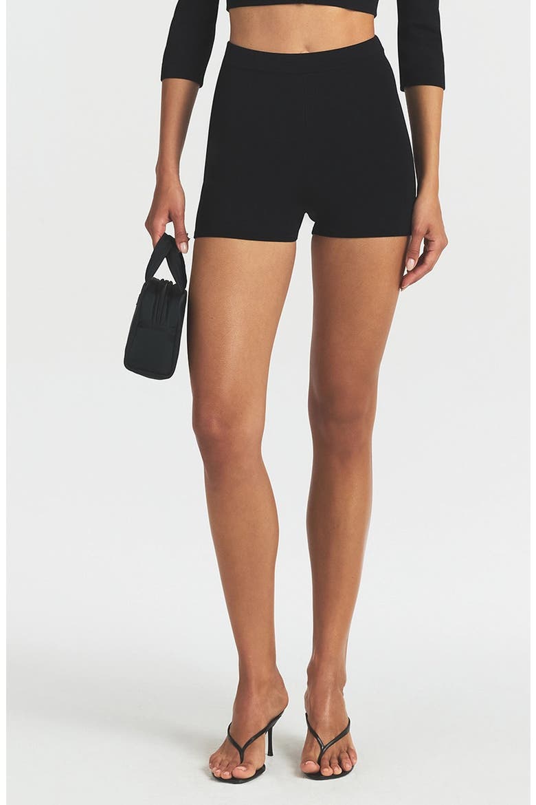 The Essential Collection High Waisted Hot Shorts, Main, color, ONYX
