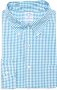 Brooks Brothers Plaid Regular Fit Cotton Dress Shirt