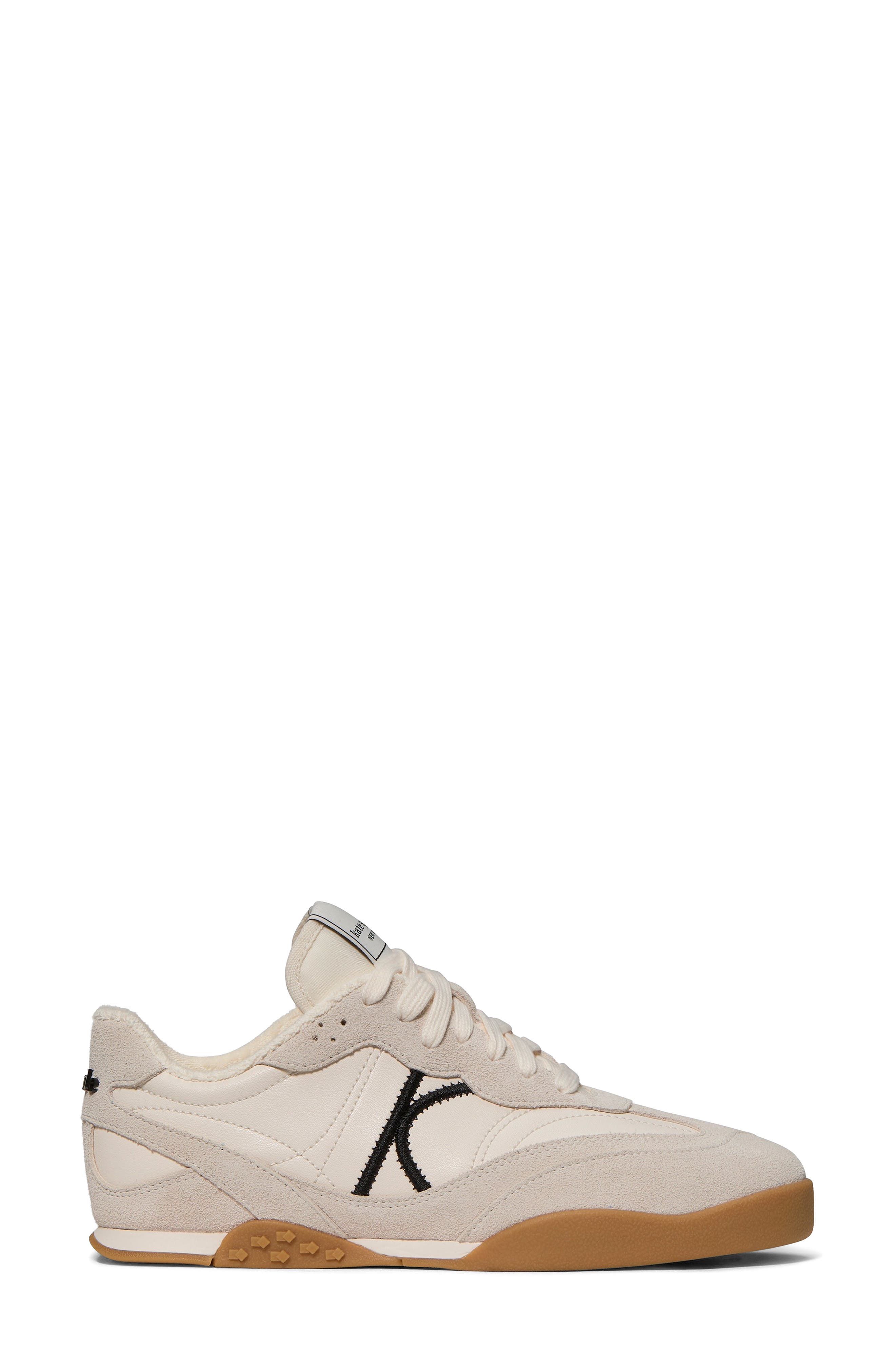 Kate Spade New York drift smooth sneaker, Alternate, color, Cream/ Black