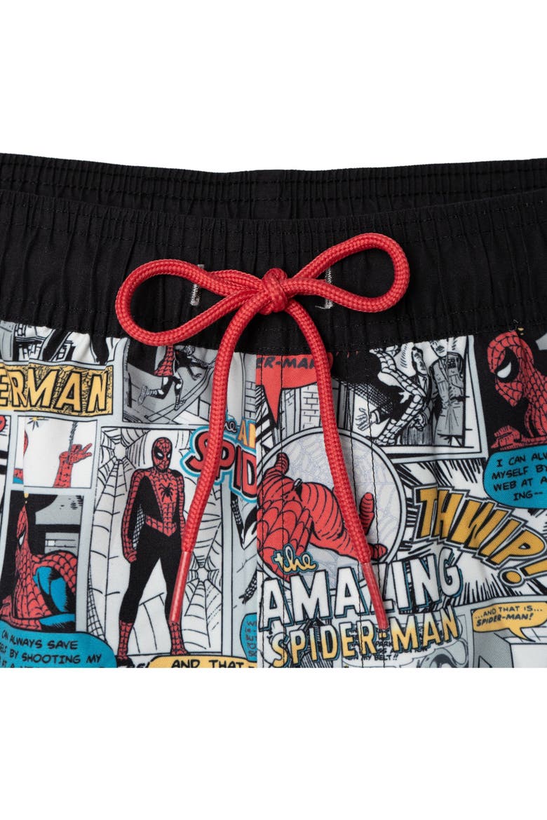Spider-Man Swim Trunks, Alternate, color, Spider Man Gray Black