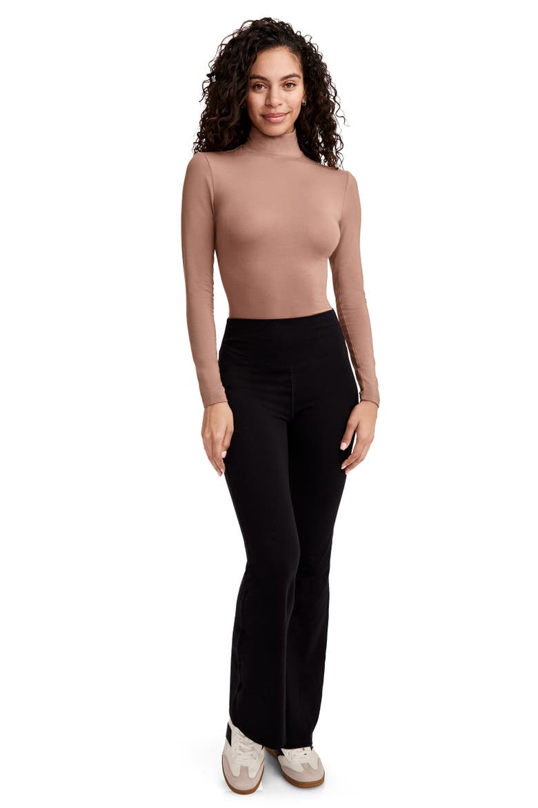 Women's Supersoft Mock Neck Bodysuit, Alternate, color, Almond