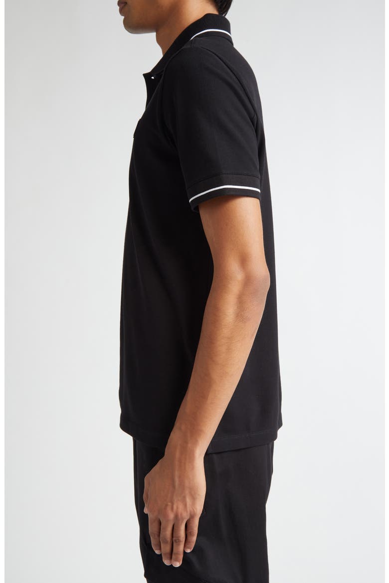 Tipped Cotton Piqué Polo, Alternate, color, BLACK