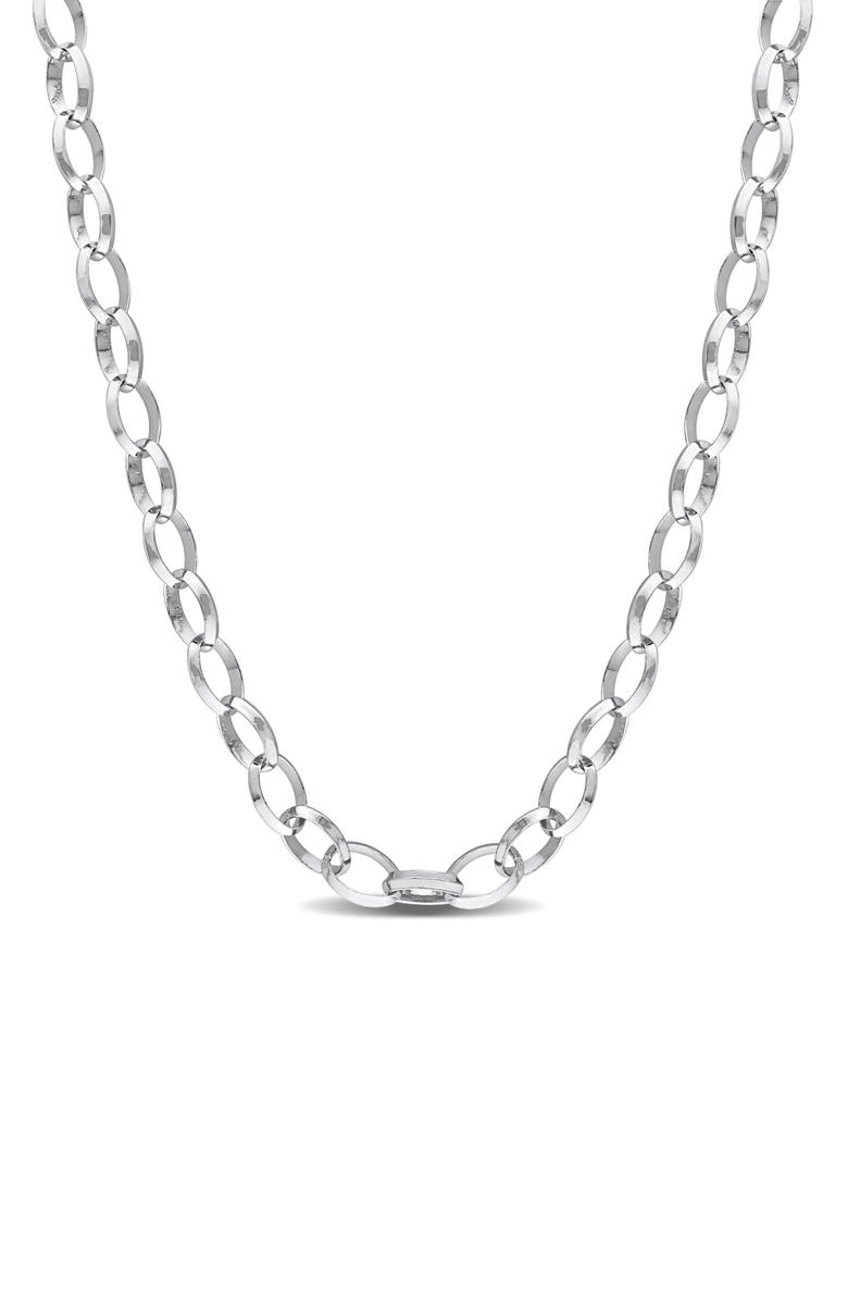 DELMAR Men's Rolo Chain Necklace, Main, color, Silver