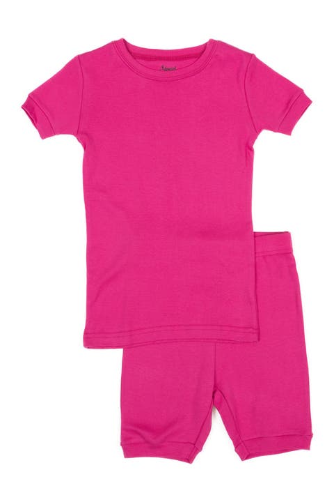Kids Short Sleeve Cotton Solid Matching Family Pajamas