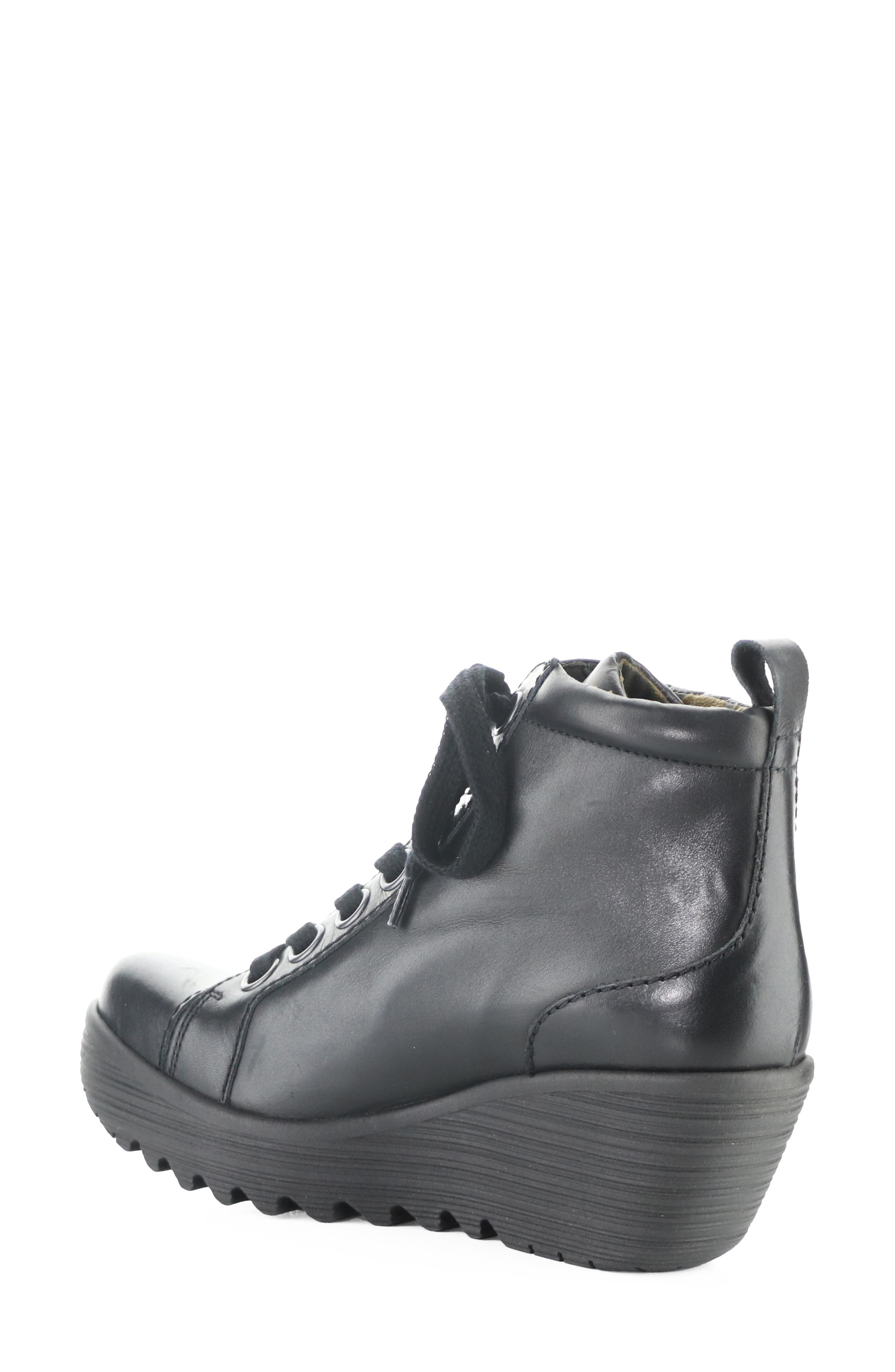 Lufe Platform Wedge Bootie, Alternate, color, BLACK