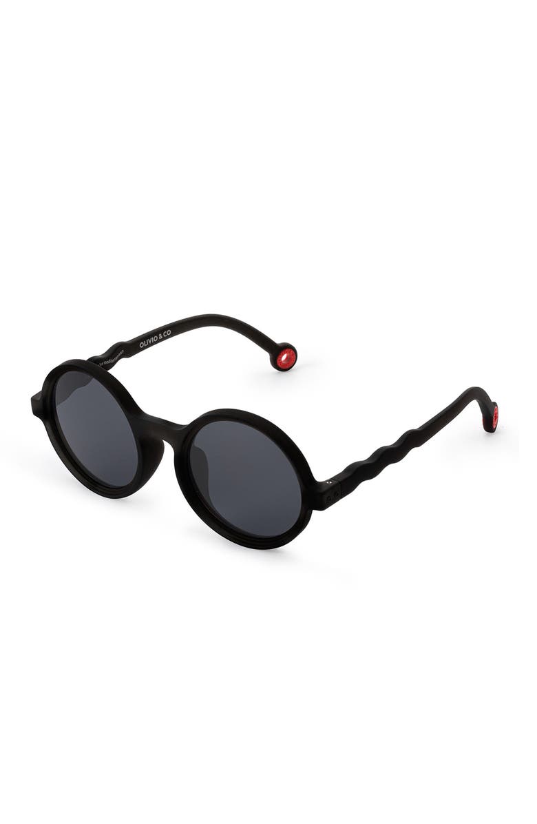 OLIVIO Youth Round Sunglasses, Main, color, Squid Black