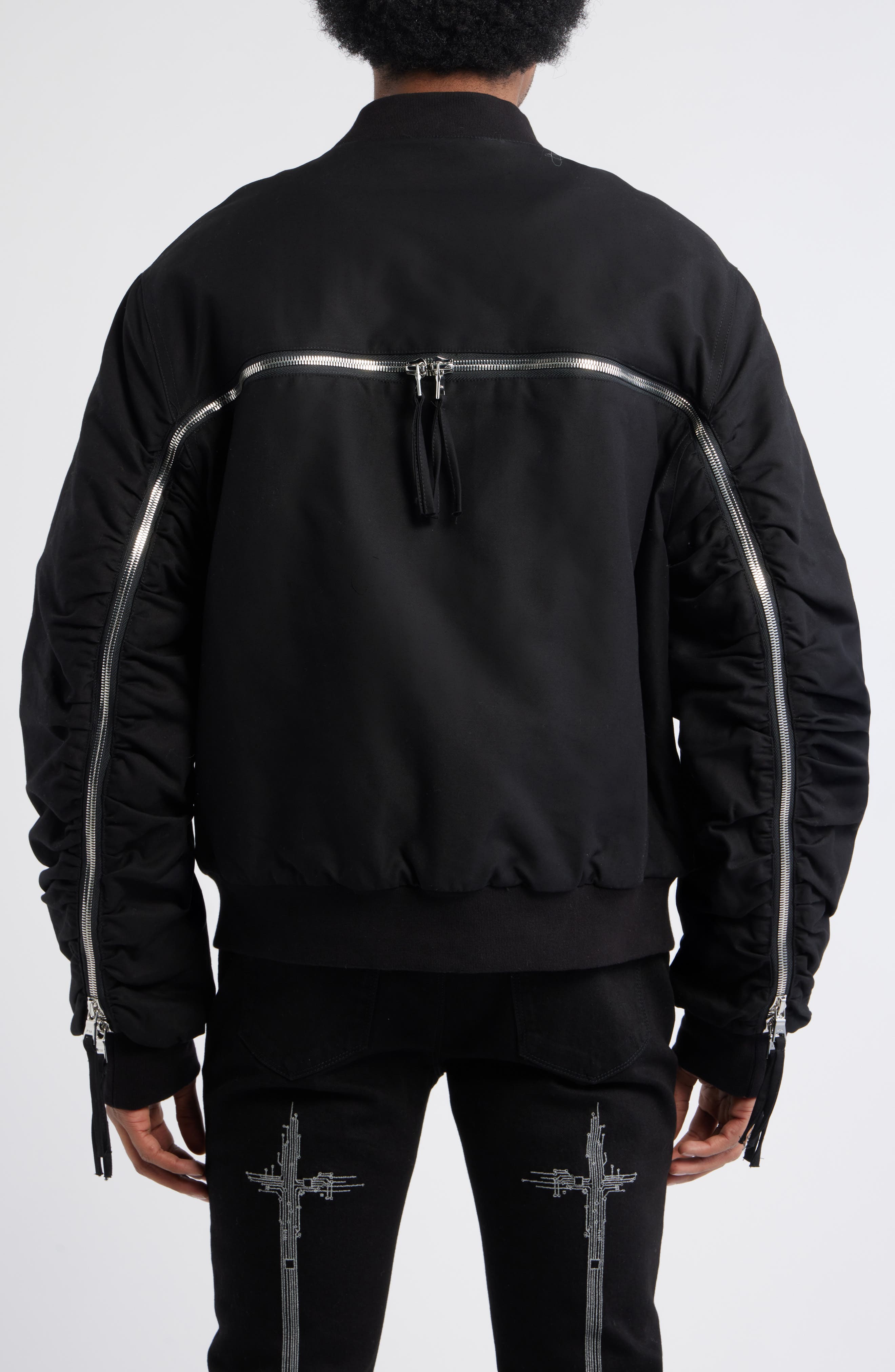 Kayden Zip Detail Cotton Bomber Jacket - image 2