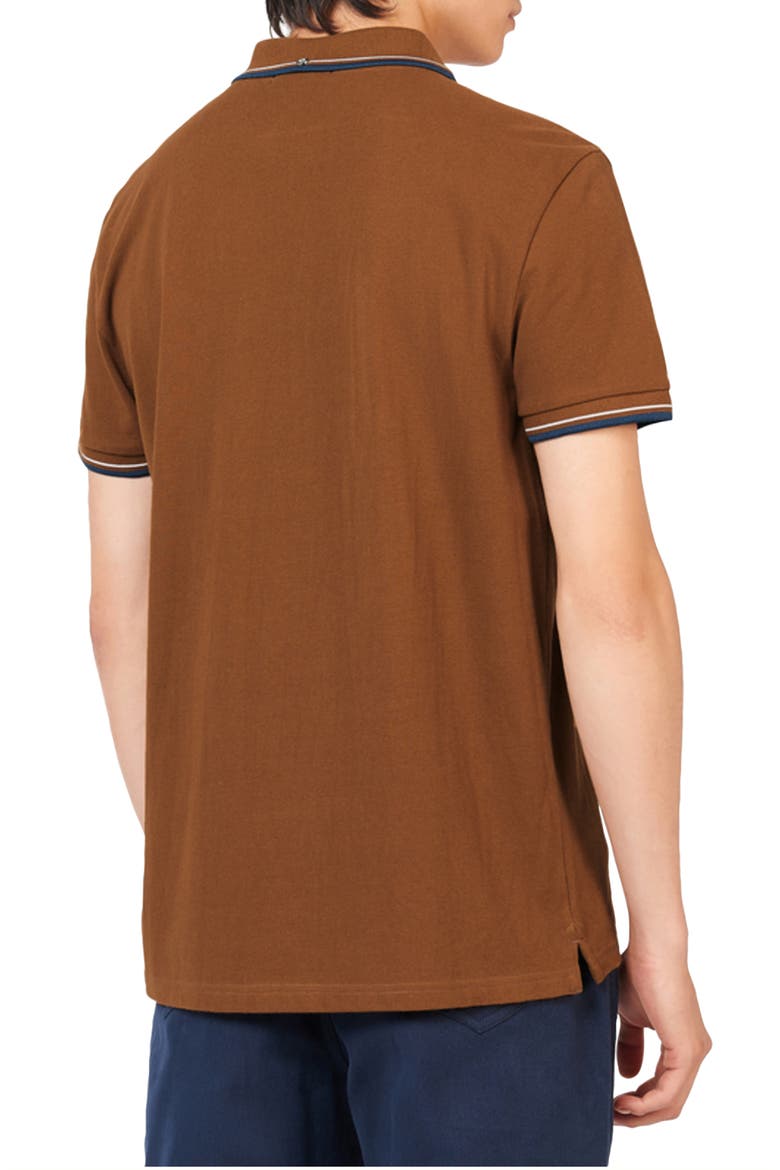 Signature Tipped Organic Cotton Piqué Polo Shirt, Alternate, color, GINGER