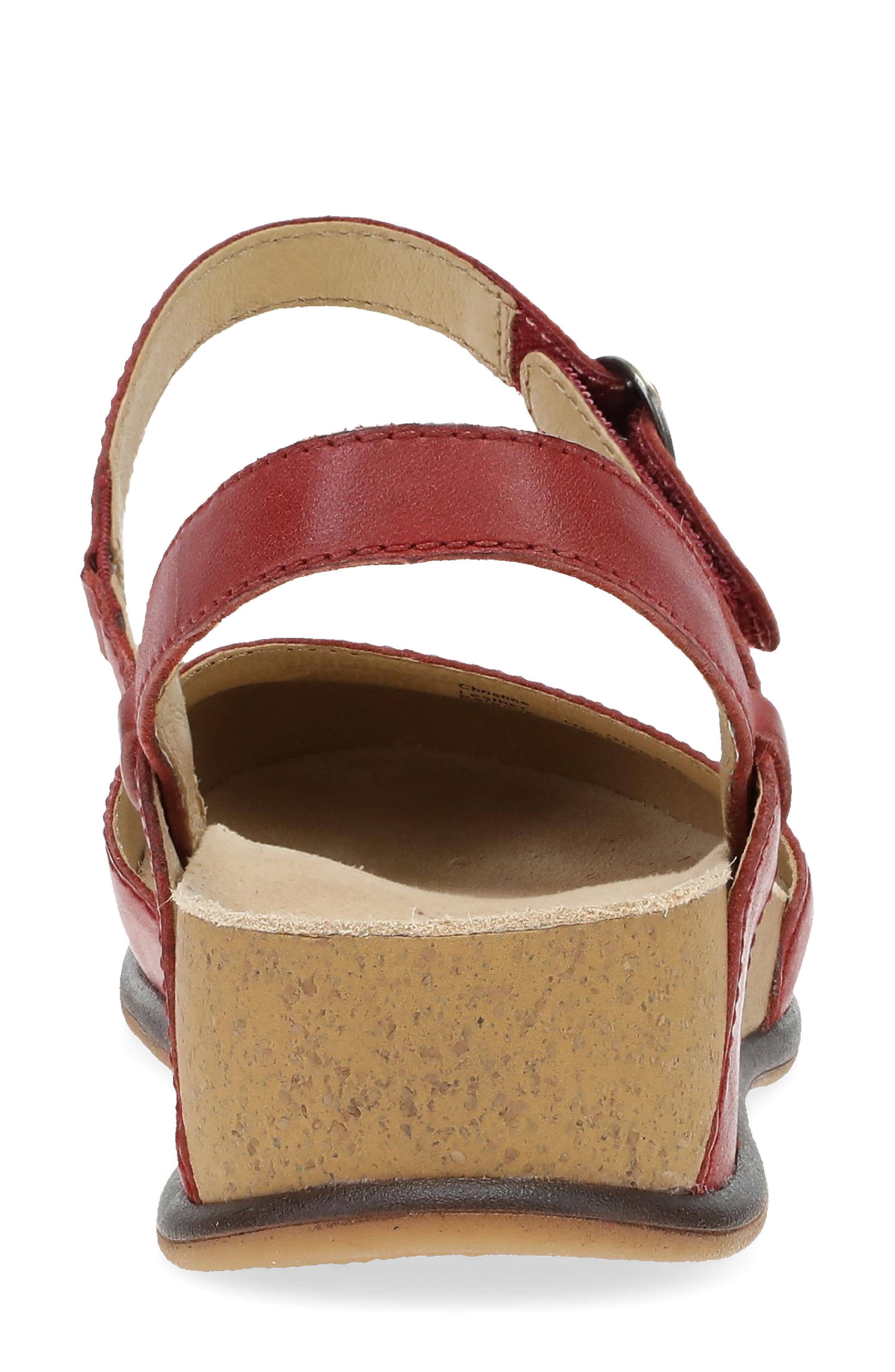 Dansko Christine Maryjane Flat, Alternate, color, Red Burnished Nappa