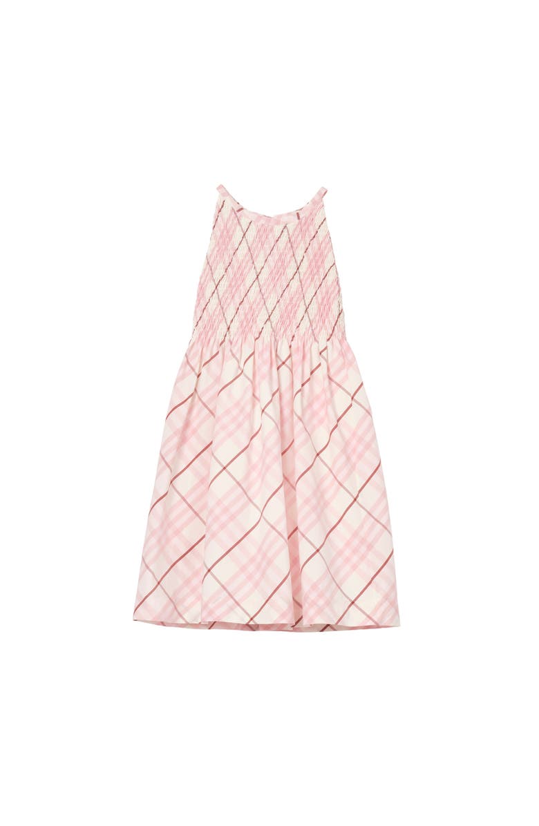 Burberry Check Cotton Dress, Main, color, Flora Pink
