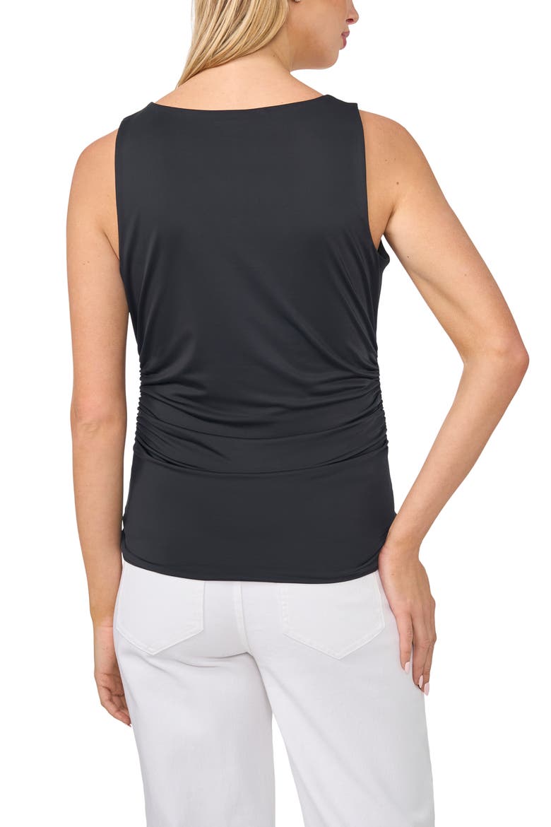 Ruched Compression Tank, Alternate, color, RICH BLACK