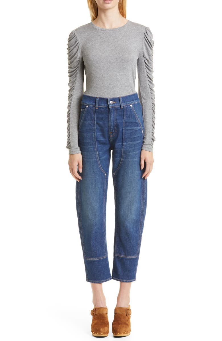 Veronica Beard Charlie Chaps High Waist Ankle Barrel Jeans, Alternate, color, 