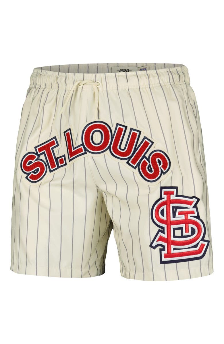 PRO STANDARD Men's Pro Standard Cream St. Louis Cardinals Pinstripe Retro Classic Woven Shorts, Alternate, color, Cream