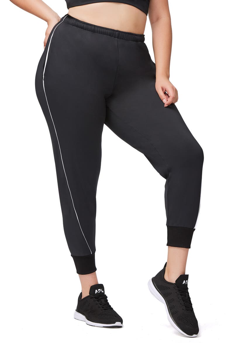 Piped Jogger Pants, Alternate, color, BLACK001