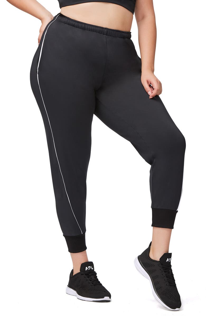 Good American Piped Jogger Pants, Alternate, color,