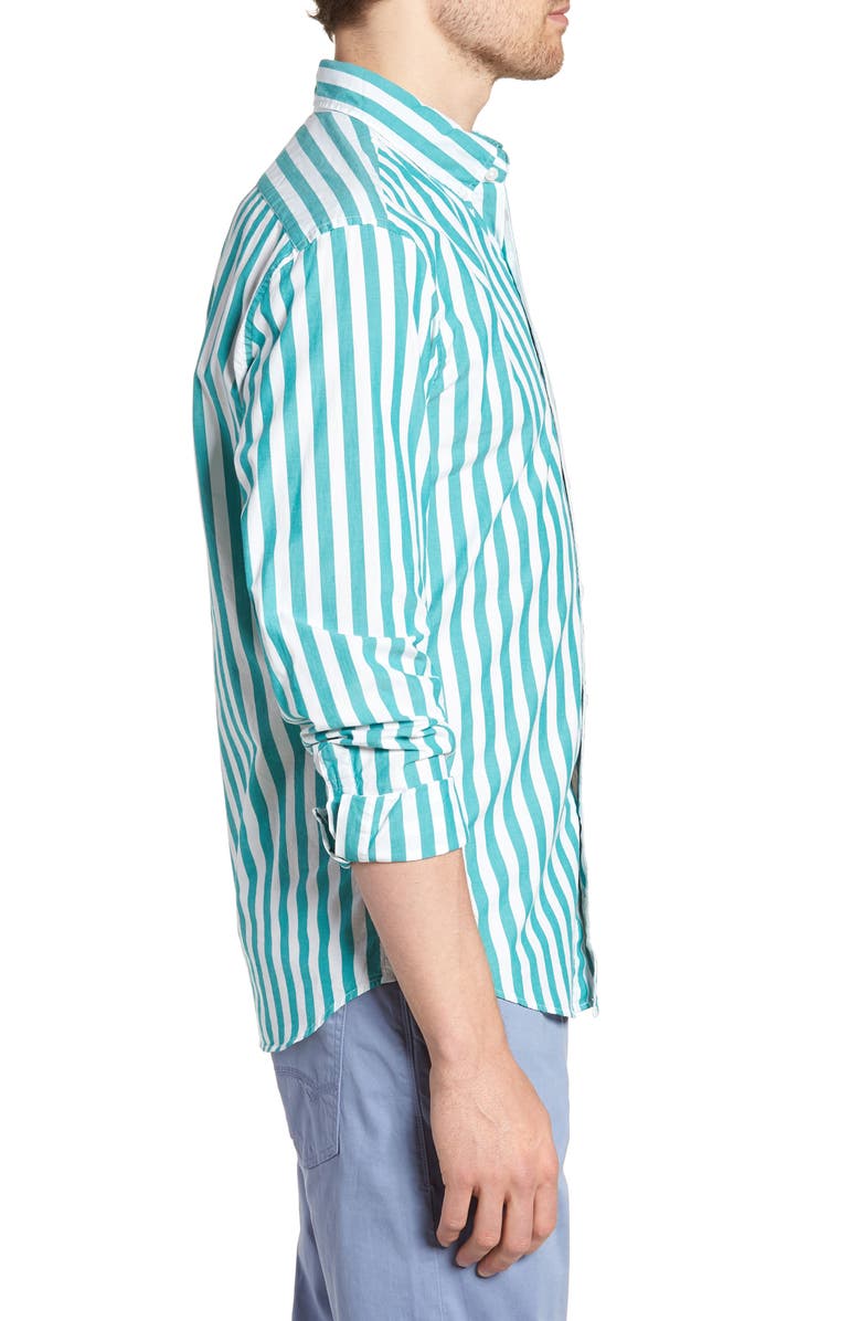 J.Crew Slim Fit Stretch Secret Wash Stripe Sport Shirt, Alternate, color, 