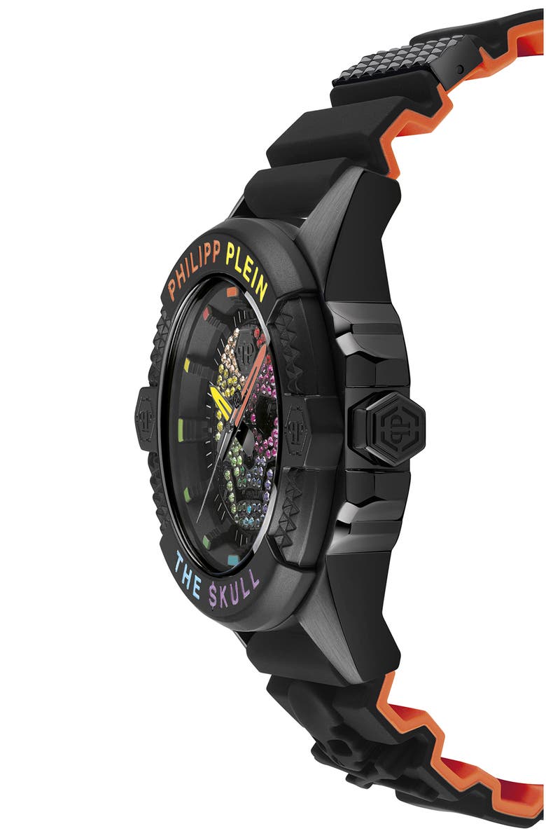 PHILIPP PLEIN The $kull Silicone Strap Watch, 44mm, Alternate, color, 