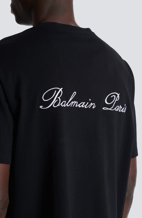 BALMAIN BALMAIN SIGNATURE EMBROIDERED COTTON T-SHIRT 