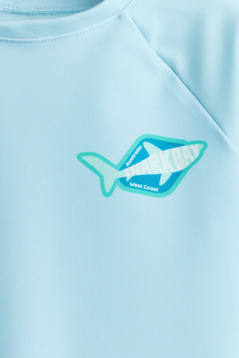 Swim Shirt Upf 50, Alternate, color, Light blue/shark