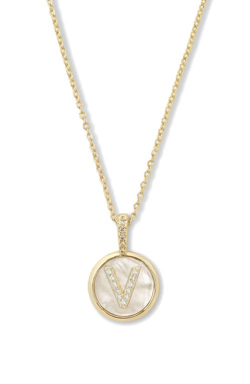 Melinda Maria Baby Love Letters Initial Pendant Necklace In Gold V