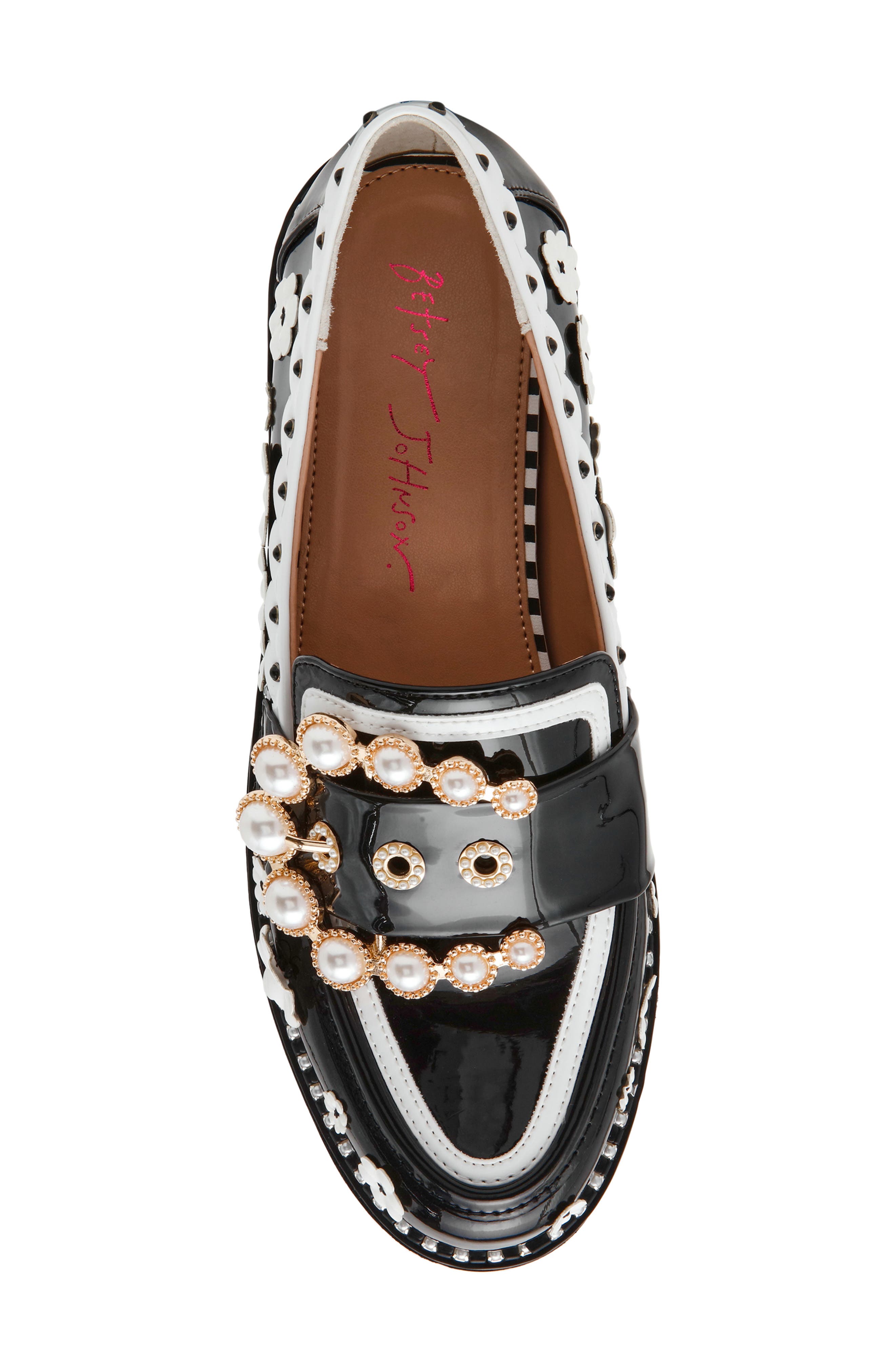 Wylie Buckle Loafer, Alternate, color, BLACK/ WHITE FLORAL