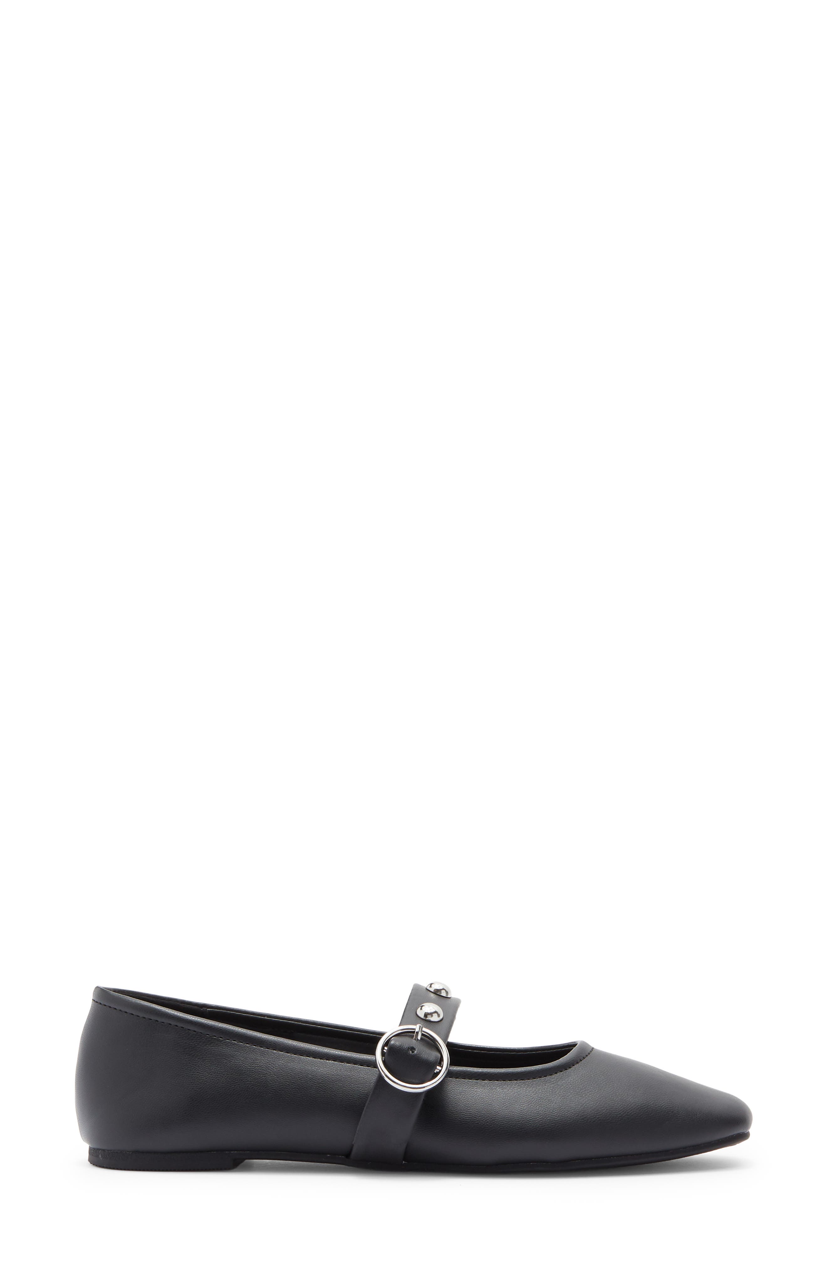 Reaction Kenneth Cole Maxi Studded Mary Jane Flat, Alternate, color, Black/ Black
