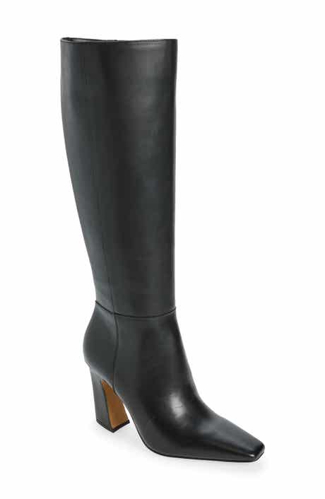 Bennidy Wide Calf Leather Knee High Boot