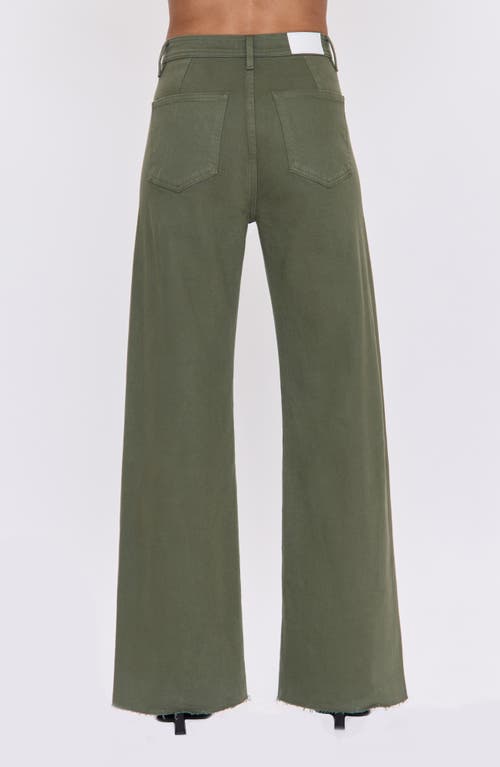 Pistola Penny Wide Leg Utility Jeans In Green