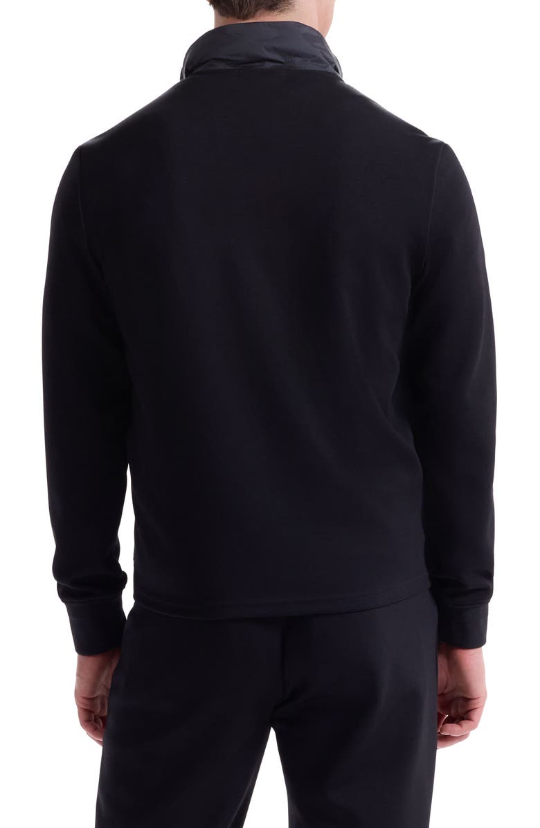 Bugatchi Soft Touch Quilted Zip-Up Bomber Jacket, Alternate, color, Black