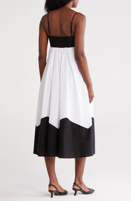 Elie Tahari The Grace Colorblock Babydoll Maxi Dress In Black