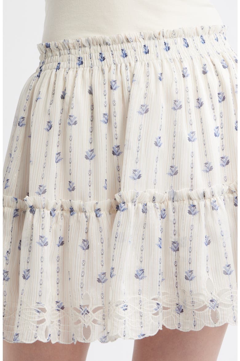 Floral Print Chiffon Miniskirt, Alternate, color, IVORY- BLUE SYDNEY GEO
