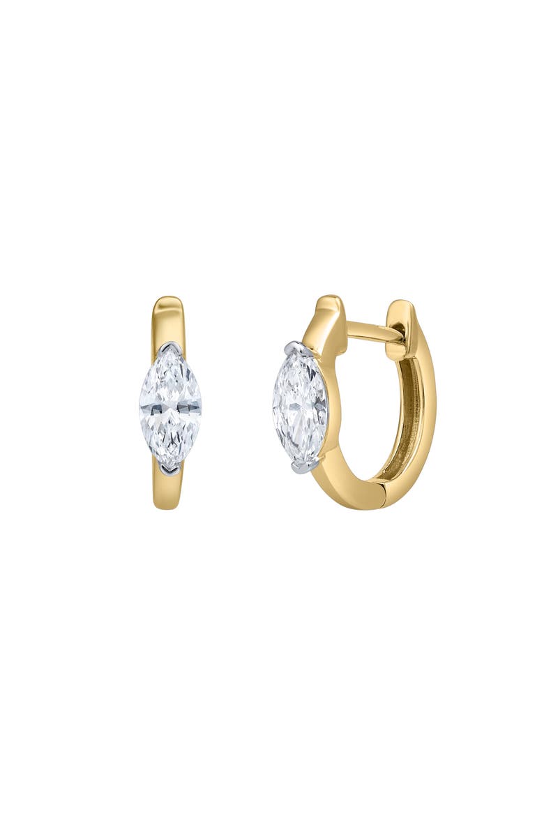Marquise Muse 14K Gold Lab Grown Diamond Huggies - 1.00 ct, Alternate, color, 14K Yellow Gold