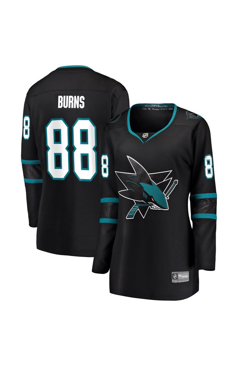FANATICS Women's Fanatics Branded Brent Burns Black San Jose Sharks Alternate Breakaway Player Jersey, Main, color, 