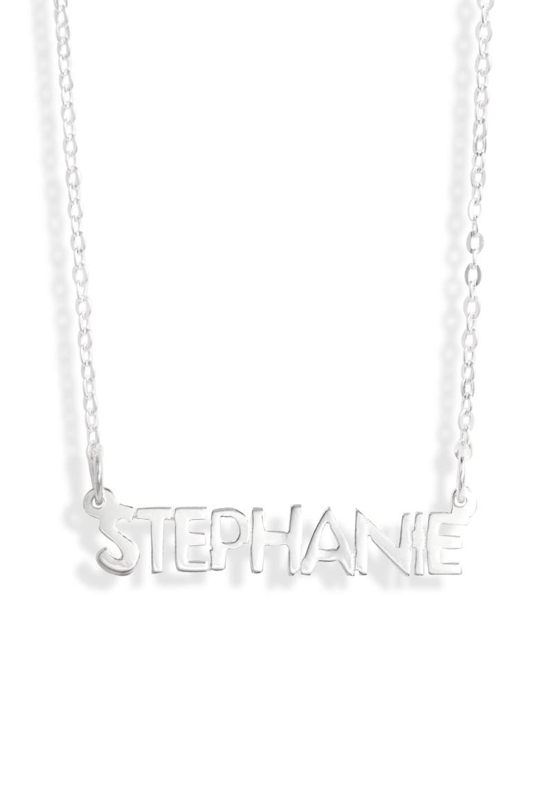 Argento Vivo Small Personalized Name Necklace, Main, color, SILVER