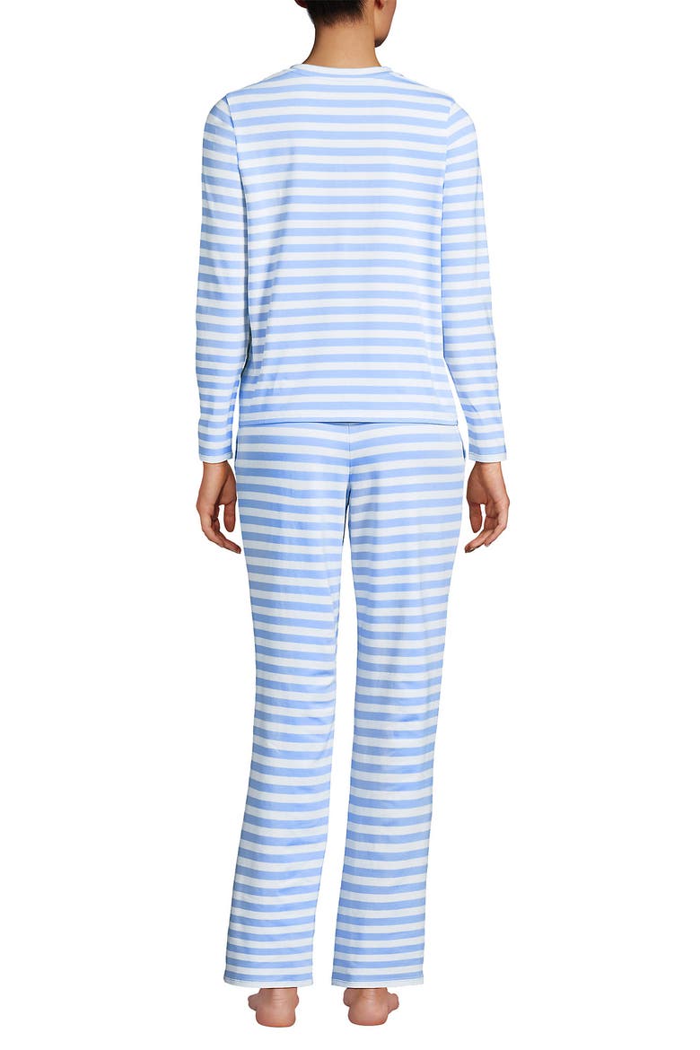 Knit 2 Piece Pajama Set - Long Sleeve Top and Pants, Alternate, color, Clear Blue Sky Even Stripe